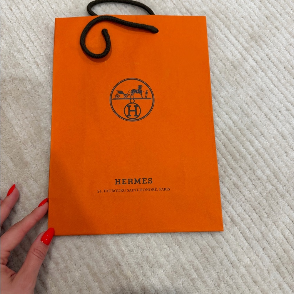 Hermes Orange Paper Shopping Bag